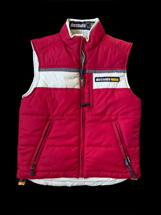 Abercrombie & Fitch Jackets & Blazers - Vintage Abercrombie & Fitch Red Puffer Vest Y2K Colorblock Gorpcore Gilet Size M